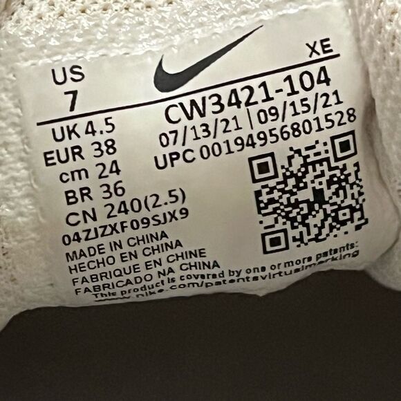 Nike zoom winflo 8 womens size 7 shoes white athletic running sneakers - Picture 8 of 8